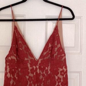 Free People Deep Red Lace w/ Spaghetti Straps